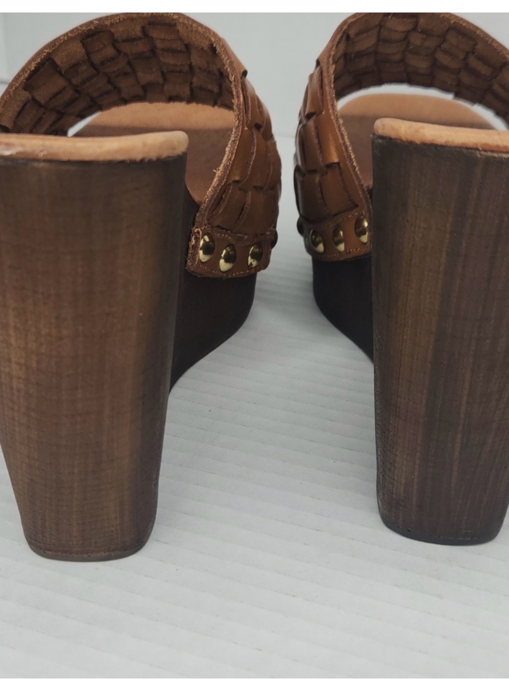 NWOB Free People Woven Leather Platform Sandals - Picture 4 of 5